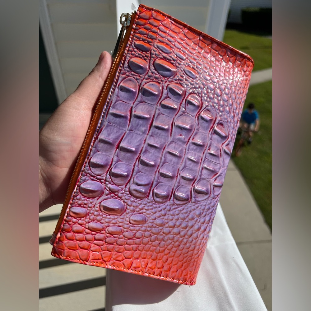 Colorful Crocodile Embossed Clutch